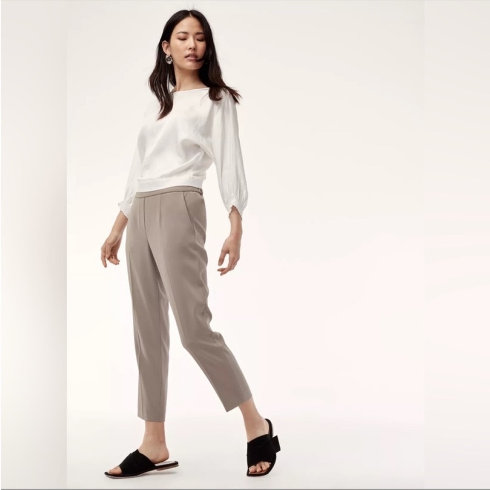 Aritzia Babaton Cohen Pants in Light Grey/Tan - Size 0